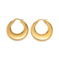 Acier inoxydable Levier Retour Earring, Acier inoxydable 304, Plaqué or 18K, bijoux de mode & pour femme, doré, 35.20x11.40mm, Vendu par paire