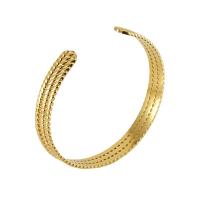 Acier inoxydable 304 bracelet manchette, Réglable & bijoux de mode & pour femme, doré, 8mm, Diamètre intérieur:Environ 60mm, Vendu par PC