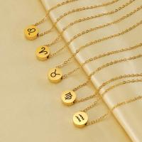Stainless Steel Jewelry Necklace 304 Stainless Steel 18K gold plated Zodiac symbols jewelry & for woman golden Sold Per Approx 17.72 Inch Strand