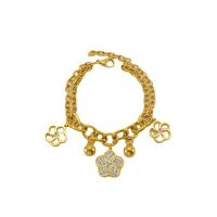 Stainless Steel Jewelry Bracelet 304 Stainless Steel with Crystal 18K gold plated fashion jewelry & for woman golden Sold Per Approx 7.87 Inch Strand