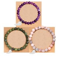 Gemstone Bracelets with Zinc Alloy handmade fashion jewelry & Unisex 8mm Sold Per Approx 7.48 Inch Strand