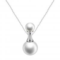 Ожерелья из латуни, Латунь, с Shell Pearl, с 4cm наполнитель цепи, Круглая, Другое покрытие, Женский, Много цветов для выбора, не содержит никель, свинец, 27mm, длина 39 см, продается PC