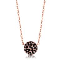 Cubic Zircon Micro Pave Brass Necklace with 5cm extender chain Flat Round plated micro pave cubic zirconia & for woman nickel lead & cadmium free 10.30mm Length 36 cm Sold By PC