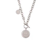Titanium Steel Necklace Smiling Face polished fashion jewelry & for woman Length Approx 45 cm Sold By PC