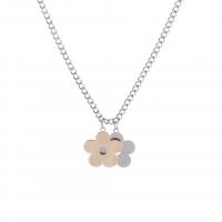 Titanium Steel Necklace, Flower, gold color plated, fashion jewelry & for woman, Length:Approx 45 cm, Sold By PC