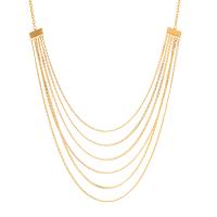 Multi Layer Necklace, 304 Stainless Steel, with 5.5cm extender chain, plated, fashion jewelry & multilayer, golden, Sold By PC