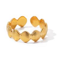 Vinger Ring in edelstaal, 304 roestvrij staal, plated, mode sieraden, gouden, 6mm, Binnendiameter:Ca 17.2mm, Verkocht door PC