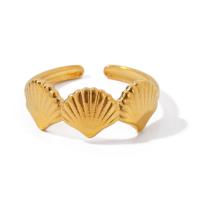 Stainless Steel Finger Ring 304 Stainless Steel Shell plated fashion jewelry golden 7.50mm Inner Approx 17mm Sold By PC