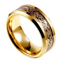 acero inoxidable 304 anillo, diverso tamaño para la opción & para hombre & esmalte, dorado, 8mm, 2.5mm, tamaño:7-13, Vendido por UD