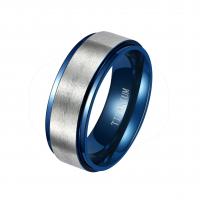 304 Stainless Steel Finger Ring Vacuum Ion Plating & brushed & for man 8mm 2.5mm US Ring Sold By PC