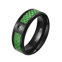 304 nehrđajućeg čelika Finger Ring, s Carbon Fiber, različite veličine za izbor & za čovjeka & emajl, više boja za izbor, 8mm, 2.5mm, Veličina:8-13, Prodano By PC