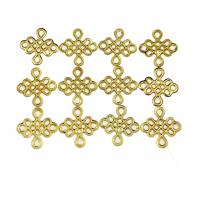 Fournitures bricolage bijoux, fer, noeud chinois, Placage de couleur d'or, DIY & creux, 10mm, Vendu par PC
