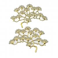 DIY Jewelry Supplies, Iron, with Plastic Pearl, Branch, gold color plated, different styles for choice, 48x72mm, Sold By PC