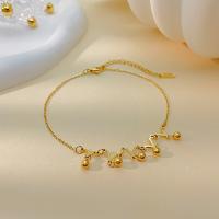Stainless Steel Anklet, 304 Stainless Steel, with 6.5cm extender chain, Vacuum Ion Plating, fashion jewelry & for woman, golden, Length:Approx 23 cm, Sold By PC