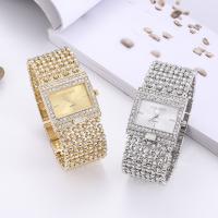 Women Wrist Watch Zinc Alloy with Glass & 304 Stainless Steel waterproofless & Chinese movement & for woman & with rhinestone nickel lead & cadmium free Length Approx 21 cm Sold By PC