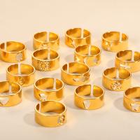 Палец кольцо из нержавеющей стали, Нержавеющая сталь 304, ювелирные изделия моды & Мужская & разные стили для выбора, Золотой, продается PC