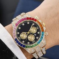 Unisex Wrist Watch, Tibetan Style, with Glass & 304 Stainless Steel, waterproofless & Chinese movement & for man & with rhinestone, more colors for choice, nickel, lead & cadmium free, 40x9mm, Sold By PC
