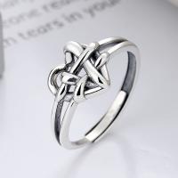 925 Sterling Silver Finger Rings Heart Antique finish fashion jewelry & for woman nickel lead & cadmium free 11mm Sold By PC