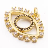 Cubic Zirconia Micro Pave Brass Pendant, high quality gold color plated, DIY & micro pave cubic zirconia, nickel, lead & cadmium free, 23x21x3mm, Hole:Approx 3mm, Approx 30PCs/Lot, Sold By Lot