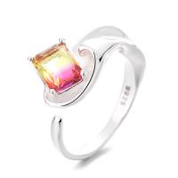 925 Sterling Silver Finger Rings, with Glass Stone, bright silver color plated, fashion jewelry & for woman, more colors for choice, nickel, lead & cadmium free, 11mm, Sold By PC