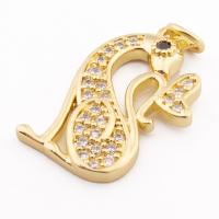 Cubic Zirconia Micro Pave Brass Pendant, high quality gold color plated, DIY & micro pave cubic zirconia, nickel, lead & cadmium free, 28x15x3mm, Hole:Approx 3mm, Approx 30PCs/Lot, Sold By Lot