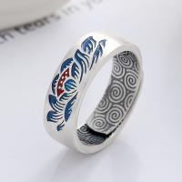 925 Sterling Silver Finger Rings Antique finish fashion jewelry & Unisex & epoxy gel nickel lead & cadmium free 6.5mm Sold By PC