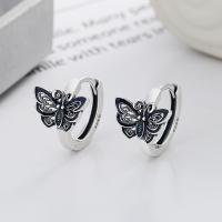 925 Sterling Silver Lever Back Earring Butterfly Antique finish fashion jewelry & Unisex & epoxy gel nickel lead & cadmium free Sold By Pair