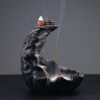Backflow Incense Burner, Porcelain, half handmade, for home and office & durable & multifunctional, 135x175mm, Sold By PC