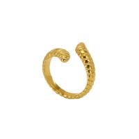Палец кольцо из нержавеющей стали, Нержавеющая сталь 304, 18K позолоченный, ювелирные изделия моды & Женский, Золотой, продается PC