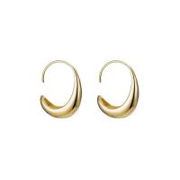 Brass Stud Earring Copper Alloy real gold plated fashion jewelry & for woman 25mm Sold By Pair