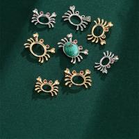 Brass Pendant Setting Crab plated DIY & with rhinestone Sold By PC
