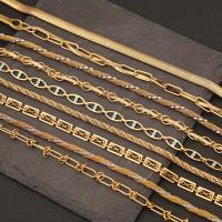 304 Edelstahl Halskette, mit Verlängerungskettchen von 2inch, goldfarben plattiert, verschiedene Stile für Wahl & für Frau, Länge:ca. 15.7 ZollInch, verkauft von PC