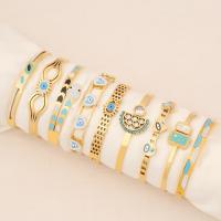 304 Stainless Steel Bangle, gold color plated, different styles for choice & for woman & enamel & with rhinestone, Inner Diameter:Approx 70x60mm, Sold By PC
