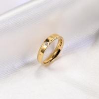 Vinger Ring in edelstaal, 316L roestvrij staal, 18K verguld, mode sieraden & verschillende grootte voor keus & voor vrouw & met strass, gouden, Verkocht door PC