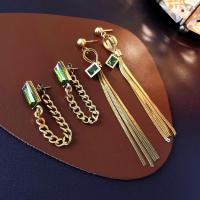 Titanium stål øreringe, mode smykker & forskellige stilarter for valg & for kvinde, gylden, Solgt af par