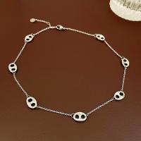 Zinklegierung Schmuck Halskette, Modeschmuck & für Frau, Silberfarbe, frei von Nickel, Blei & Kadmium, Länge:ca. 39.5 cm, verkauft von PC