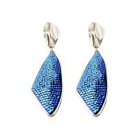 Zinc Alloy Stud Earring with Resin fashion jewelry & for woman blue nickel lead & cadmium free Sold By Pair