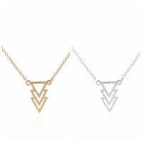 Stainless Steel Jewelry Necklace 304 Stainless Steel Triangle Vacuum Ion Plating fashion jewelry & for woman Length 45 cm Sold By PC