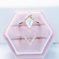 Zinc Alloy Ring Set plated 2 pieces & fashion jewelry & for woman & with cubic zirconia Sold By Set