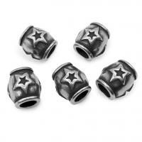 304 Stainless Steel Large Hole Bead, barrel, vintage & DIY & machine polishing & blacken, original color, 10x11mm, Sold By PC