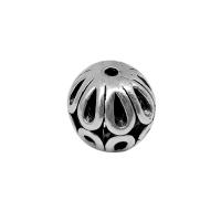 Tibetan Style Spacer Beads, Round, antique silver color plated, vintage & DIY & hollow, nickel, lead & cadmium free, 11x11mm, Sold By PC