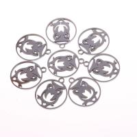 Stainless Steel Pendants, 304 Stainless Steel, Flat Round, DIY & hollow, original color, 17x14.50mm, Sold By PC