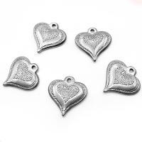 Stainless Steel Heart Pendants 304 Stainless Steel polished vintage & DIY original color Sold By PC