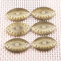 Tibetan Style Spacer Beads, Flat Oval, antique bronze color plated, vintage & DIY & brushed, nickel, lead & cadmium free, 46x28.60mm, Sold By PC