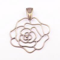 Zinc Alloy Pendant Flower antique bronze color plated vintage & DIY & brushed & hollow nickel lead & cadmium free Sold By PC