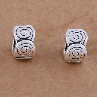 Tibetan Style Large Hole Bead, antique silver color plated, vintage & DIY, nickel, lead & cadmium free, 8x6mm, Approx 10PCs/Bag, Sold By Bag