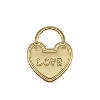 Stainless Steel Heart Pendants, 304 Stainless Steel, Vacuum Ion Plating, DIY, golden, 15x19mm, Sold By PC
