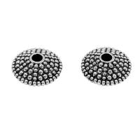 Tibetan Style Spacer Beads, Flat Round, antique silver color plated, vintage & DIY, nickel, lead & cadmium free, 11mm, Approx 50PCs/Bag, Sold By Bag