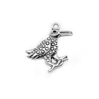 Tibetan Style Pendant, Bird, antique silver color plated, vintage & DIY, nickel, lead & cadmium free, 23x24mm, Approx 50PCs/Bag, Sold By Bag