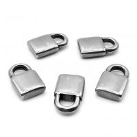 Stainless Steel Pendants, 304 Stainless Steel, Lock, polished, DIY, original color, 10x12mm, Sold By PC